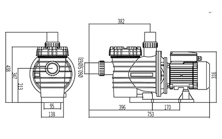 Bomba para piscina DXD-320WM